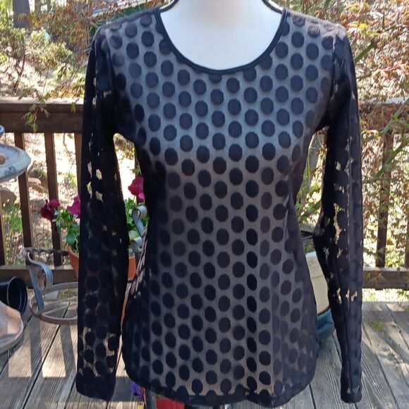 REISS Sheer Dotted Top - Picture 1 of 10